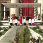 Raspy-voiced Pope skips homily for Palm Sunday, but manages Angelus
